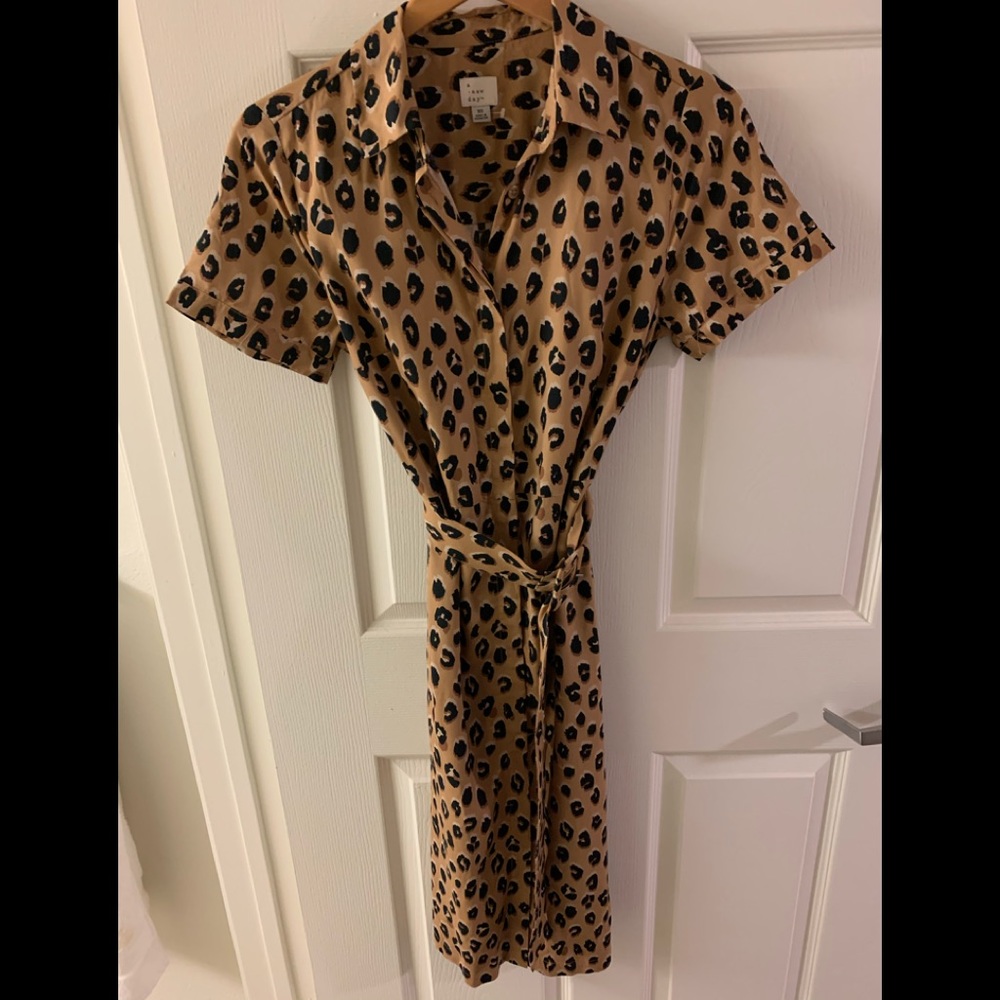 A New Day leopard print shirt dress size XS
